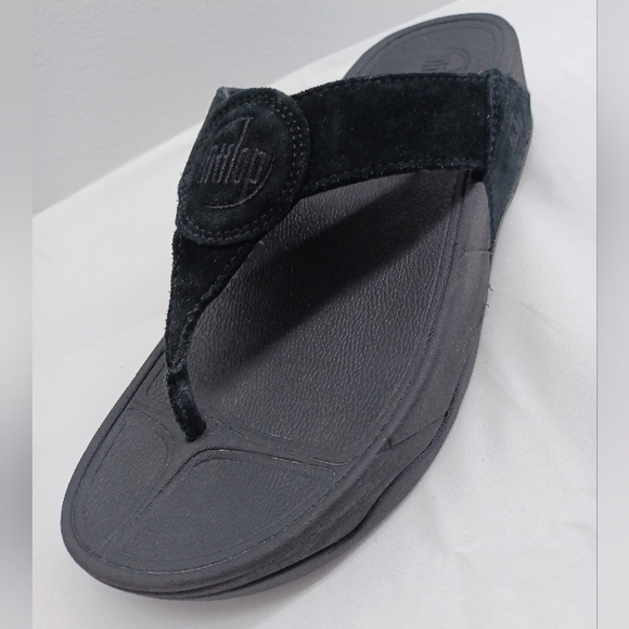 Fitflop suede black thong sandals Women’s  size 7 - Picture 12 of 12